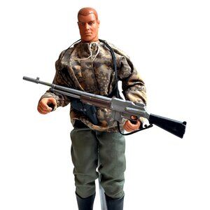 Action Man Soldier Figure Blue Eyes Military Rifle GI Joe Camo Stocking Stuffer